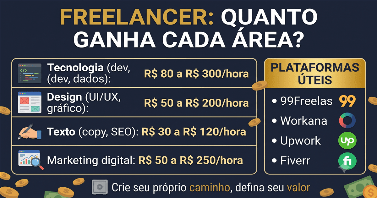 Infográfico: comparativo das principais formas de renda extra online no Brasil — tempo para R$ 2.000/mês, investimento inicial e nível de esforço