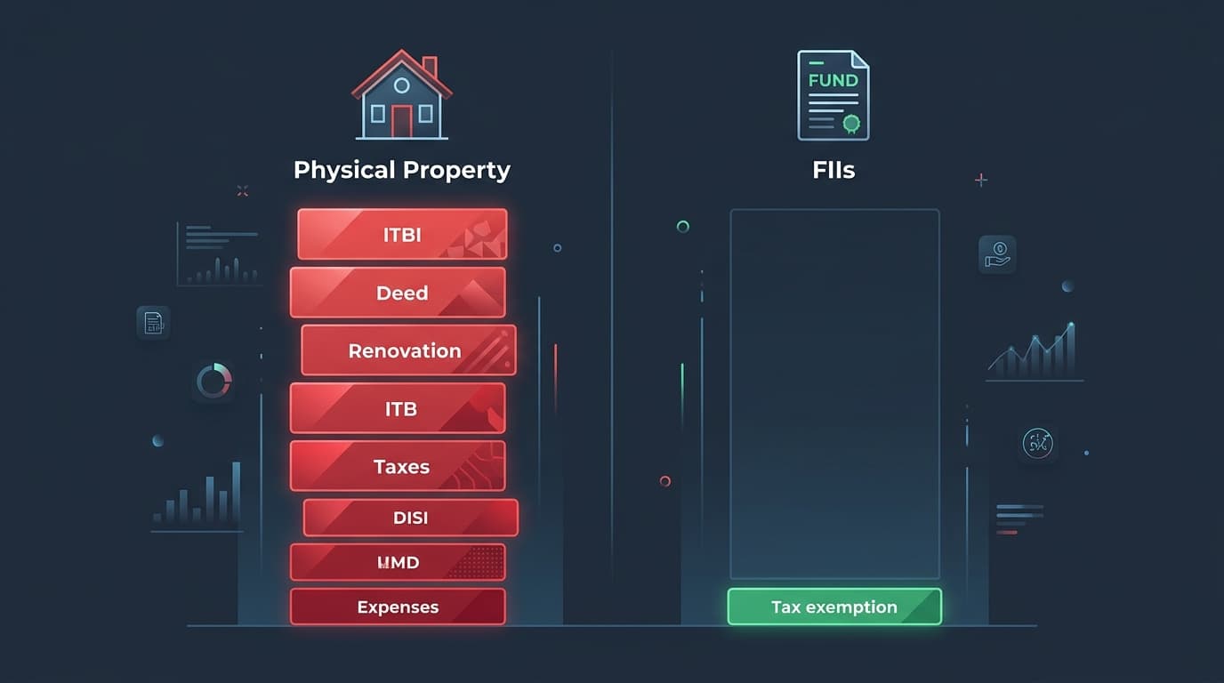 Comparativo de rentabilidade entre imóvel para aluguel e investimentos financeiros em 2026